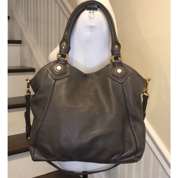 MARC JACOBS Grey ‘Workwear’ Rolled Top Handle Crossbody Satchel w Shoulder Strap - Picture 2 of 16